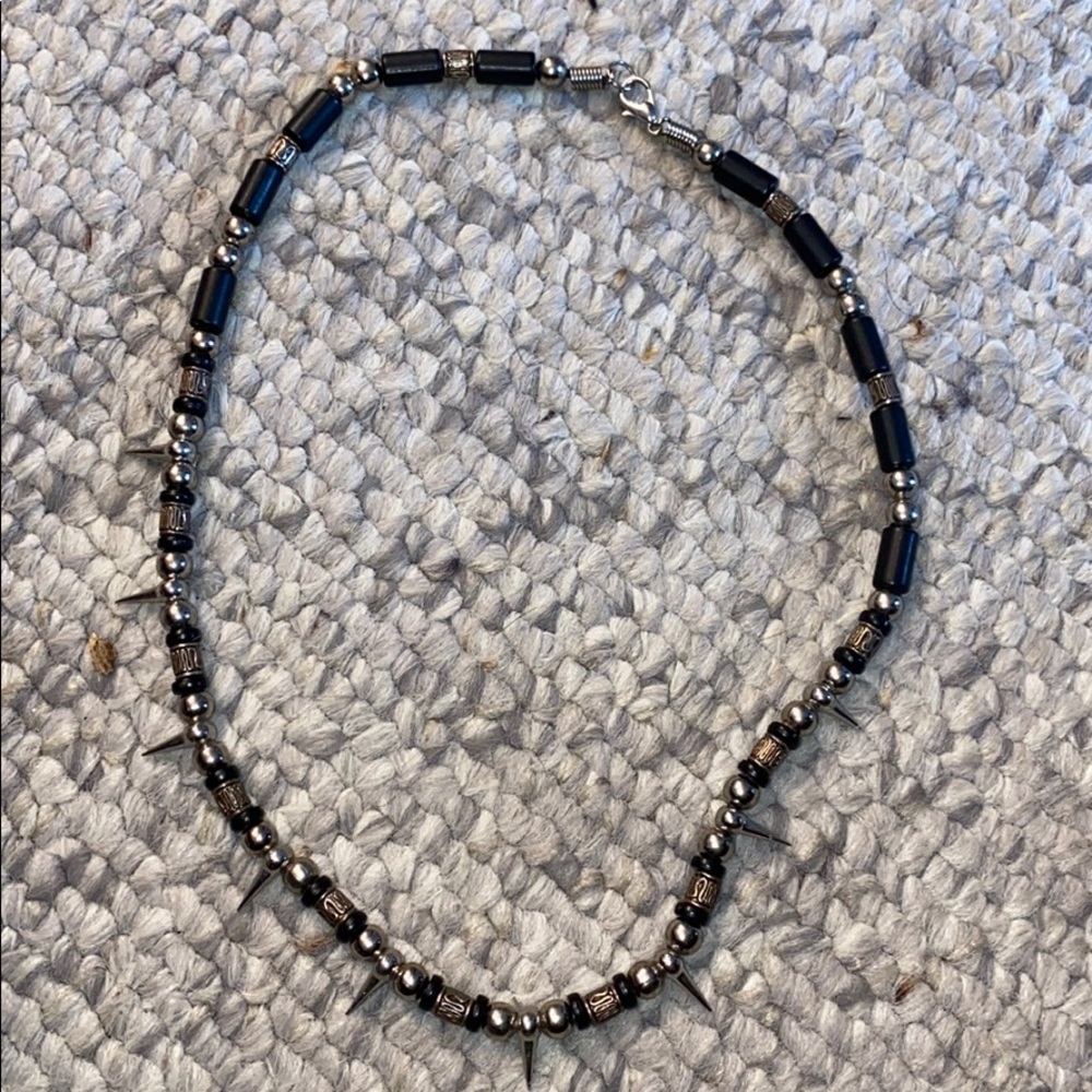 Silver&black necklace